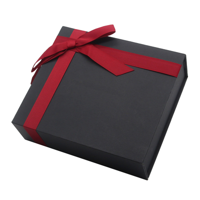 Customized Logo CMYK Pantone Premium Paper Presentation Boxes Ribbon Tie Folding Gift Box