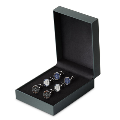 Customized Textured Paper Cufflinks Gift Box Personalized Logo Design For Men