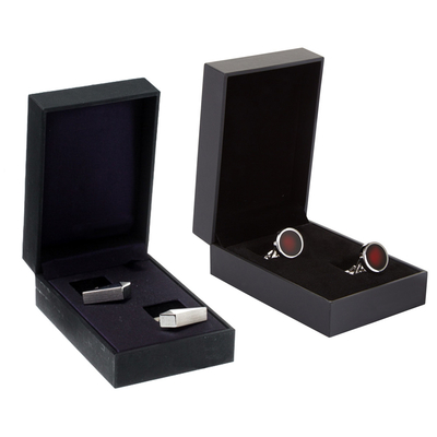 Customized Textured Paper Cufflinks Gift Box Personalized Logo Design For Men