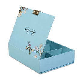 Foil Stamping Decorative Magnetic Gift Boxes With Metal Closure Board Divider Inside