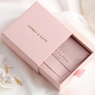 Custom Printed Luxury Pink Personalized Bracelet Jewlery Packaging Box With Pouch
